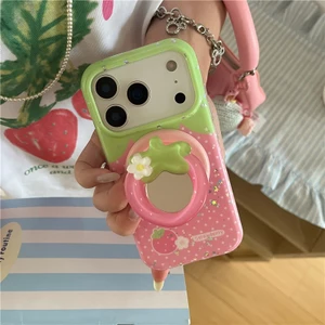 IPhone 17 Pro Max 16 pro max Mẫu gương dâu tây Chất liệu TPU xử lý IMD Vỏ điện thoại