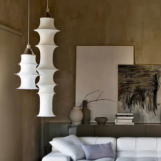 AIMI Tre Phong Cách Vải Mặt Dây Chuyền Ánh Sáng Vintage Wabi Sabi Phòng Khách Phòng Ăn Trang Trí Treo Đèn Phòng Ngủ Chiếu Sáng Hành Lang