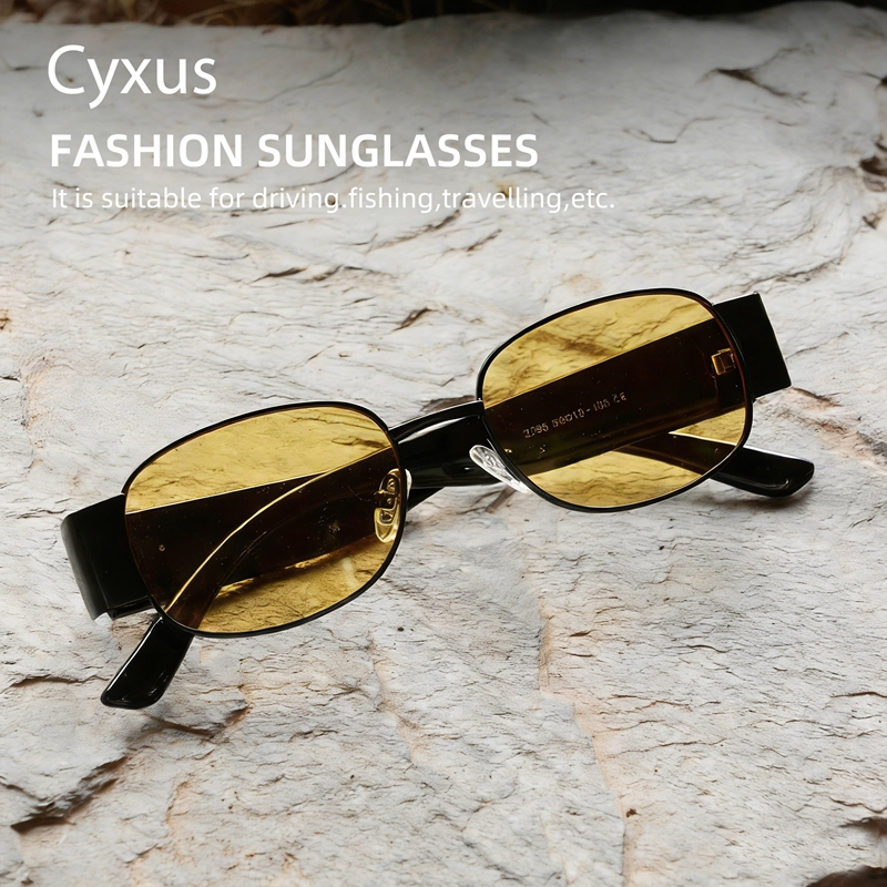 Cyxus Kính Mát Cho Nữ Thiết Kế Gọng Hình Tròn Retro Thanh Lịch Chống UV400 Chống Chói Phù Hợp Lái Xe An Toàn Và Thời Trang 1248
