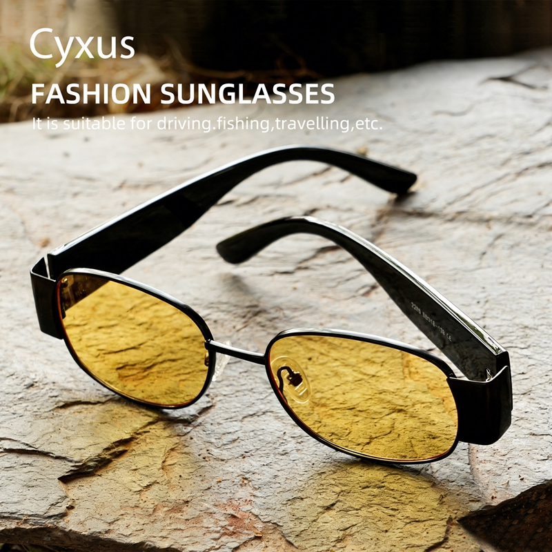 Cyxus Kính Mát Cho Nữ Thiết Kế Gọng Hình Tròn Retro Thanh Lịch Chống UV400 Chống Chói Phù Hợp Lái Xe An Toàn Và Thời Trang 1248