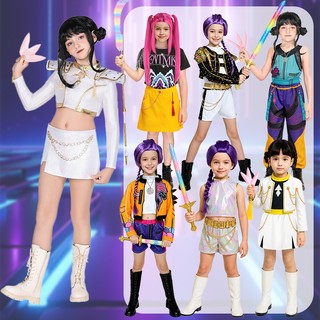 Bé Gái KPop Demon Hunters Rumi Mira Zoey Trang Phục Hóa Trang Trẻ Em Thần Tượng Khiêu Vũ Nhóm Đồng Nhất Roleplay Trang Phục Trẻ Em Halloween Carnival Đảng Trang Phục