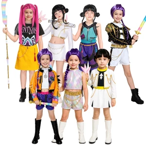 Bé Gái KPop Demon Hunters Rumi Mira Zoey Trang Phục Hóa Trang Trẻ Em Thần Tượng Khiêu Vũ Nhóm Đồng Nhất Roleplay Trang Phục Trẻ Em Halloween Carnival Đảng Trang Phục