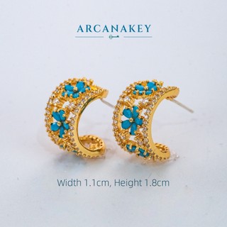 Bông tai hình chữ C cổ điển kiểu Pháp thiết kế rỗng tinh tế, phù hợpwear every day