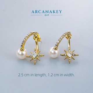 [COD] Bông tai hình ngôi sao sang trọng với chi tiết giống như ngọc trai, thiết kế thanh lịch và tinh tế để nâng cao phong cách của bạn [ArcanaKey]