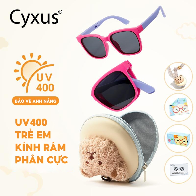 Cyxus Kính Râm Trẻ Em Gập Gọn Dễ Thương Cho Bé Trai Bé Gái Đi Du Lịch Hoạt Động Ngoài Trời Chống Tia UV400 6019