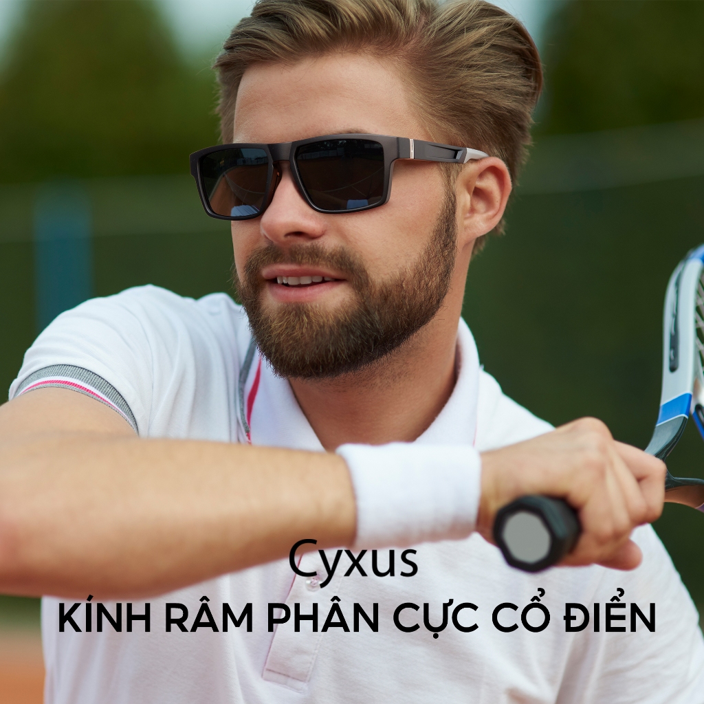 Cyxus Kính Phân Cực Nam Gọng Vuông TR90 Nhẹ Bền Bảo Vệ Mắt UV400 Toàn Diện Phù Hợp Đa Dạng Hoạt Động Ngoài Trời 1072