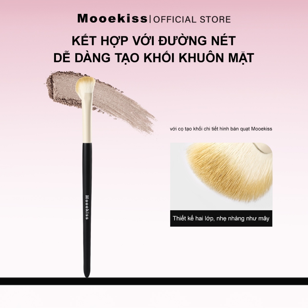 Bàn chải phấn mũi Mooekiss, bàn chải đường viền góc cạnh, bàn chải trang điểm pha trộn mũi