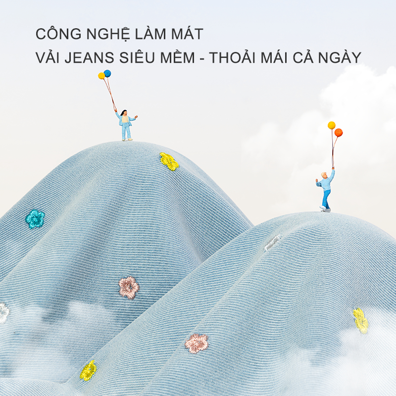 W.G.Q Quần jeans Tencel bé gái , Chất liệu denim Tencel cao cấp，Mát lạnh mùa hè, mềm mại êm ái，Công nghệ làm mát, vải jeans siêu mềm