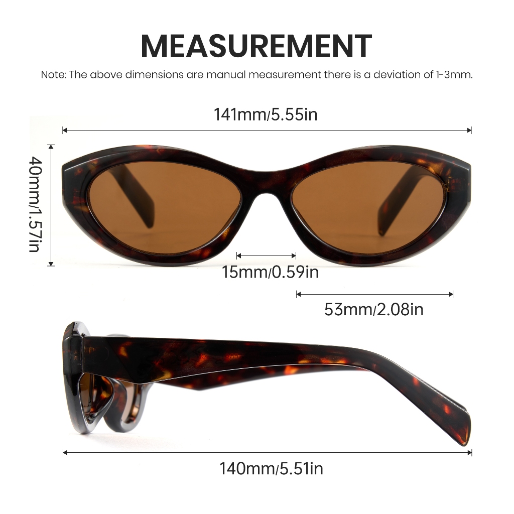 Cyxus Kính Mát Y2K Retro Unisex Thiết Kế Mắt Mèo Bầu Dục Độc Đáo Chống Trượt Nhẹ Chống 99% UV Lái Xe 1185