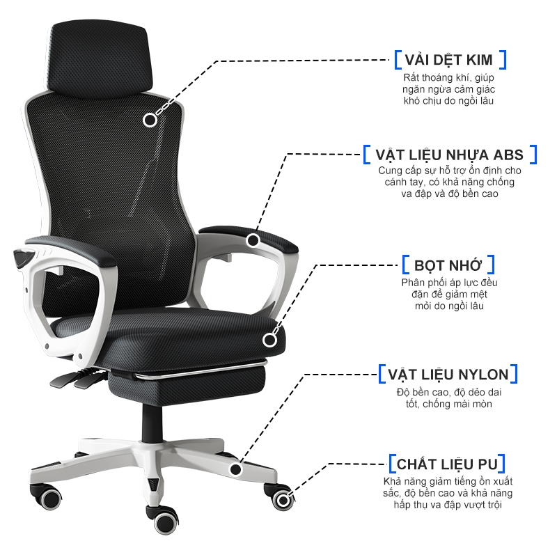 BRTHORY Ghế Xoay Văn Phòng.ghế công thái học.hống gù lưng ghế.nâng hạ,ghế gaming công thái học.ghế xoay 360.gác chân công thái học.