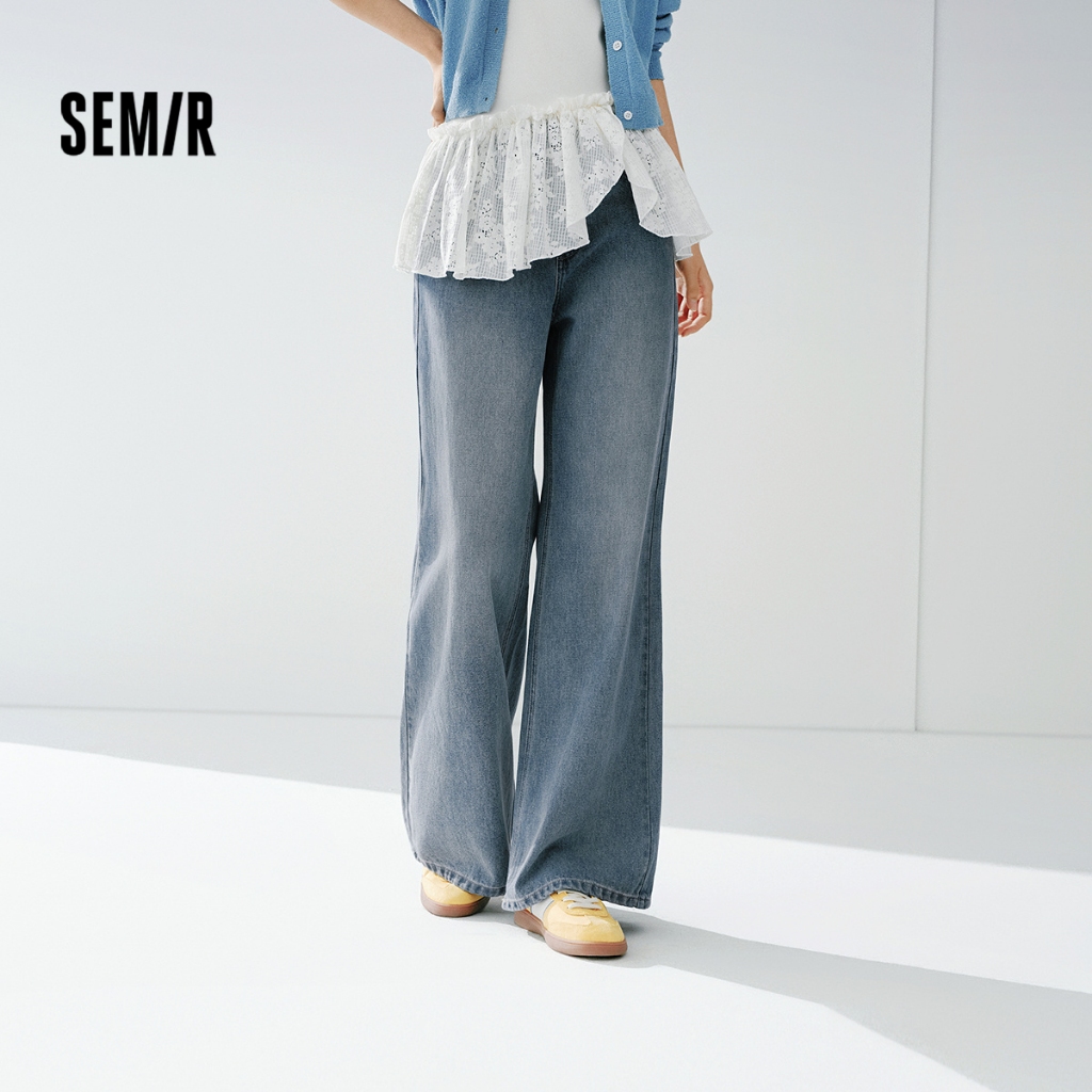 Quần jean nữ loe Semir, style vintage rửa, phù hợp mùa xuân