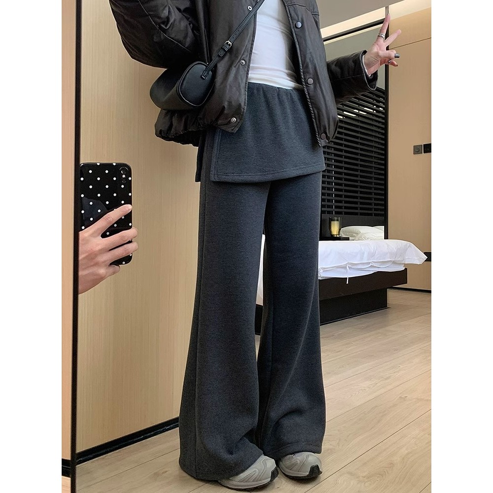 【BANKO】Quần nữ phong cách Hàn Quốc thu đông, thiết kế ôm body màu đen, chia mông trendy