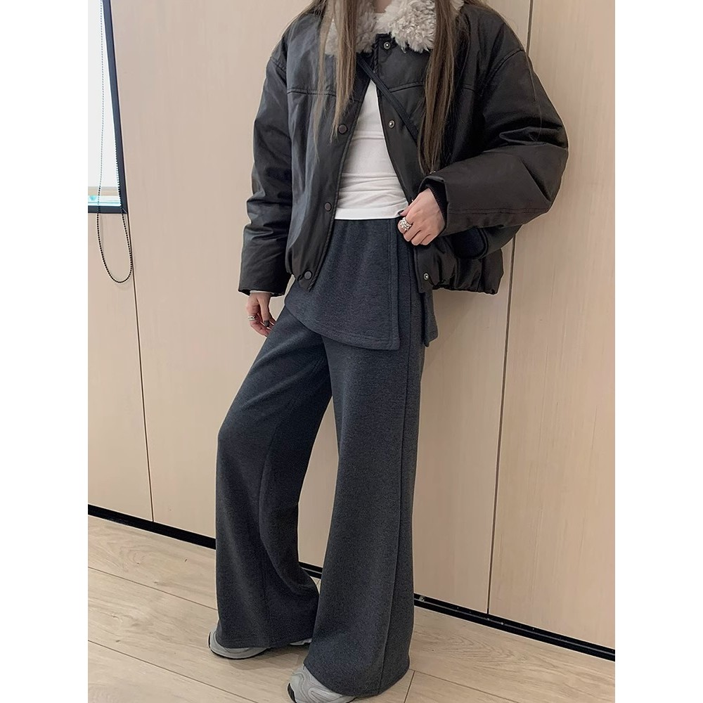 【BANKO】Quần nữ phong cách Hàn Quốc thu đông, thiết kế ôm body màu đen, chia mông trendy