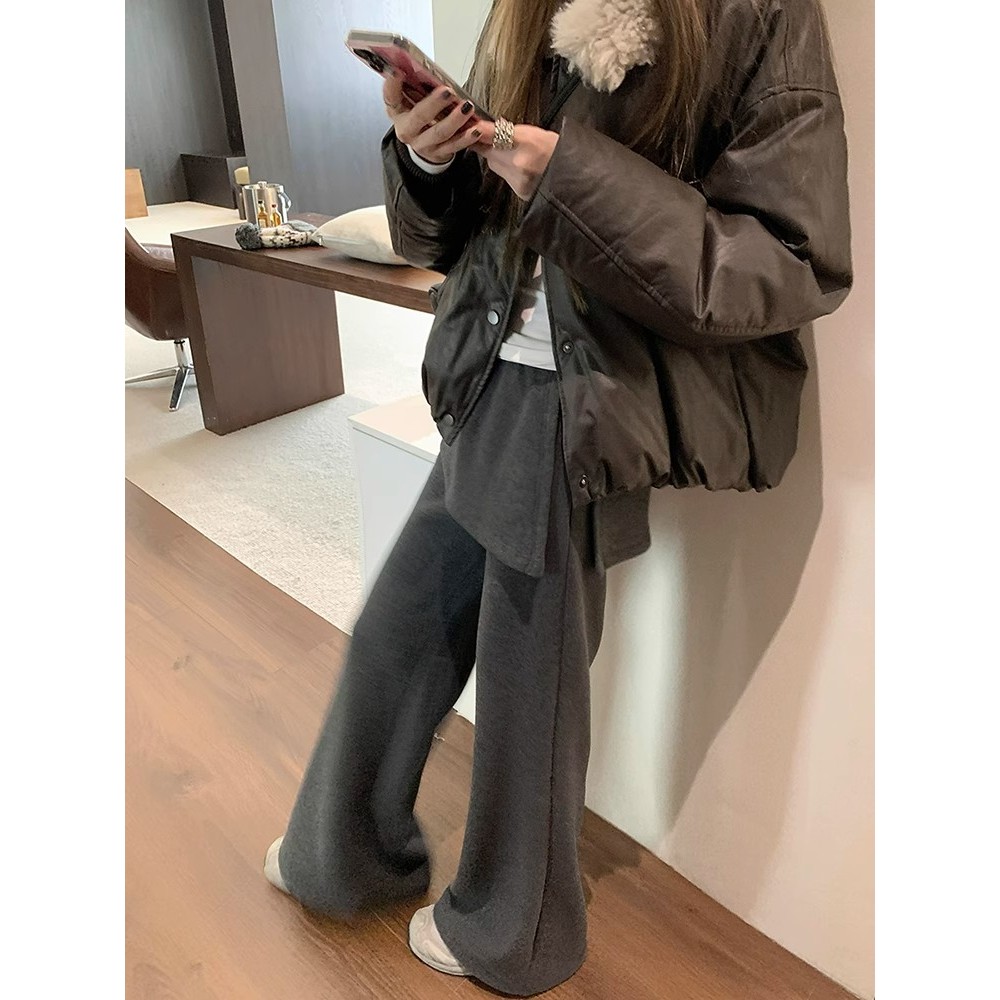 【BANKO】Quần nữ phong cách Hàn Quốc thu đông, thiết kế ôm body màu đen, chia mông trendy