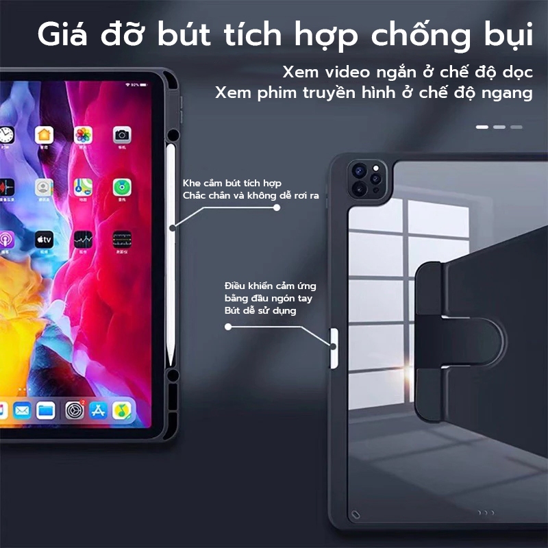 OSGEER 360° Xoay Máy Tính Bảng Dành Cho IPad Air 8 7 6 M2 M3 M4 5 4 10.9 Ốp Lưng Pro 12 11 12.9 Gen 10th 11th 12th A16 Thế Hệ 2026 10.2 7 / 8 / 9th 2025 Đứng Cover