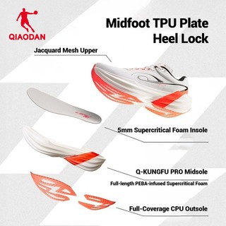 Giày chạy bộ Qiaodan TG 1.0 Đệm chân rộng Hỗ trợ huấn luyện thoáng khí QDB023253285