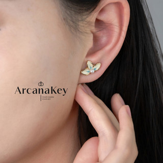 [COD] Bông tai tráng men lấy cảm hứng từ Freesia, Phong cách INS dễ thương & tươi mát, Thiết kế thích hợp độc đáo [ArcanaKey]