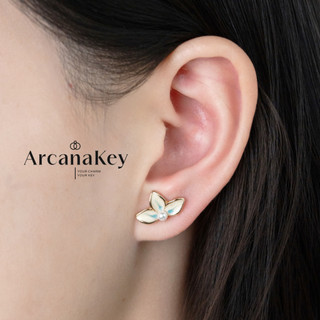 [COD] Bông tai tráng men lấy cảm hứng từ Freesia, Phong cách INS dễ thương & tươi mát, Thiết kế thích hợp độc đáo [ArcanaKey]