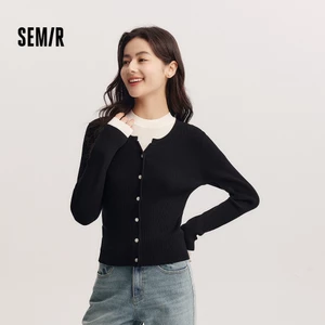 Semir Nữ Cardigan Dệt Kim Spring Slim Fit, Thiết Kế Vai Tối Giản