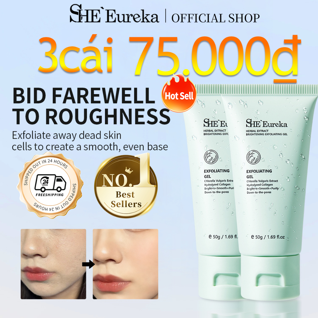 SHE Eureka Chlorella Tẩy Tế Bào Chết 50g Body Scrub Dưỡng Ẩm Toàn Thân Cho Nam Và Nữ