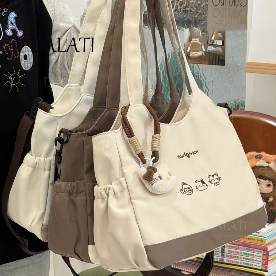 DALATI Túi Tote Dễ Thương Nữ Phong Cách Preppy Lớp Học Sinh Túi Đeo Vai Đi Chơi Túi Xách Messenger Thông Thường