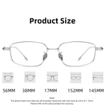 FIRADA Mới Thời Trang Thoải Mái Kính Retro Vuông Titan Kính Mắt Quang Học Theo toa Kính Mắt Khung Dành Cho Nam Nữ A-707-C — ảnh 2