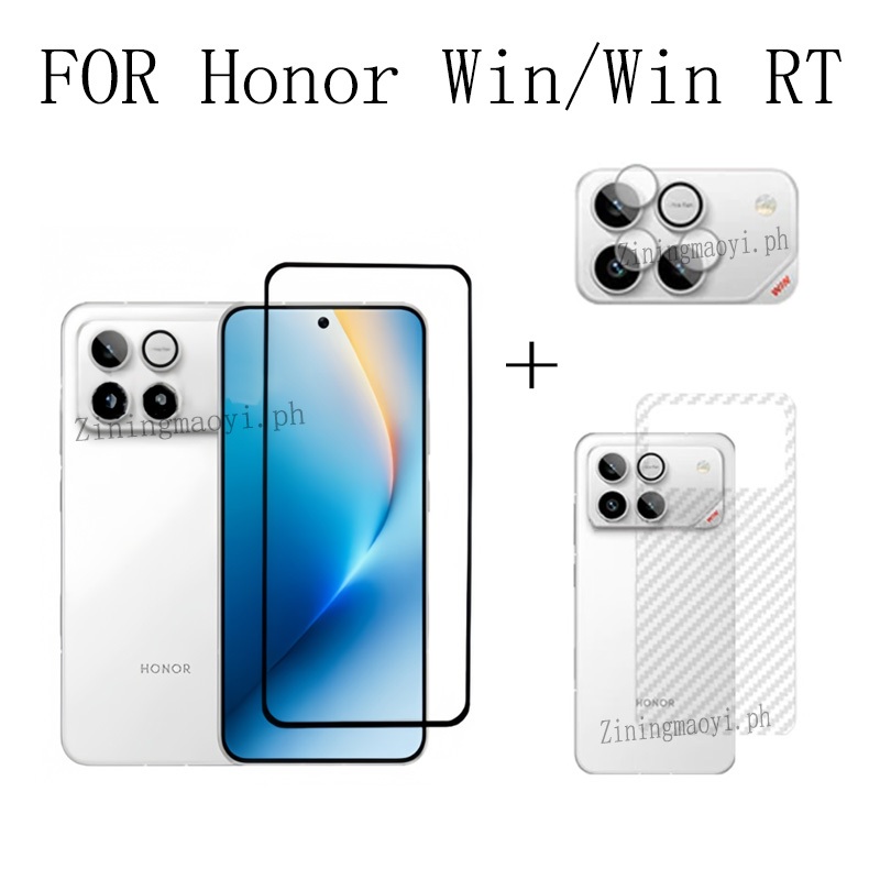 Bộ 4 trong 1 Full dành cho Honor Win / Win RT / Honor Power 2 / Honor 500 / 400 / 400 Lite / X9D / X6C / X6B / X7B X7C X7D - Ốp lưng trong suốt + Kính cường lực + Ống kính máy ảnh + Tấm bảo vệ mặt sau, Bao phủ toàn diện tối ưu