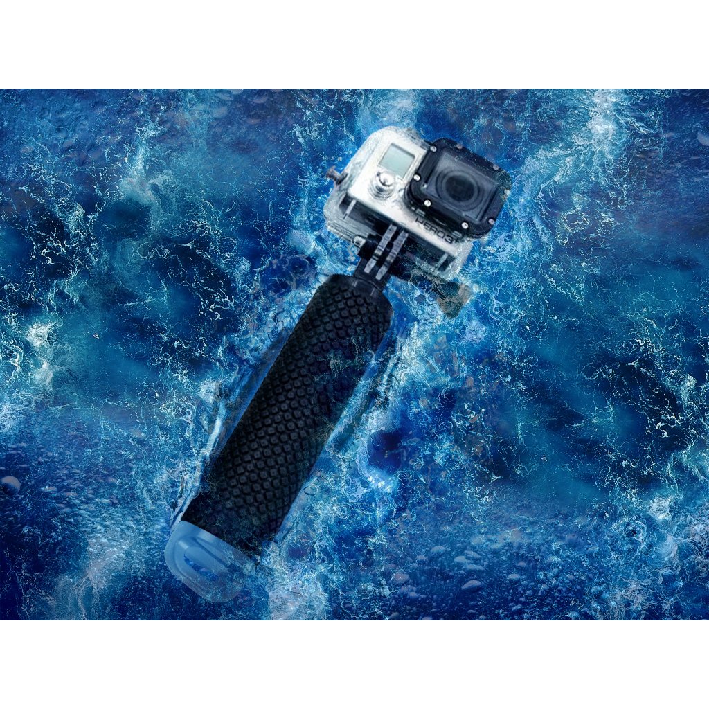 Tay cầm nổi cho GoPro & Camera hành động – Thanh nổi chống nước có tay cầm TPE chống trượt, Dây đeo cổ tay an toàn, Ngăn lưu trữ – Tương thích với GoPro Hero 13 – 4, Max