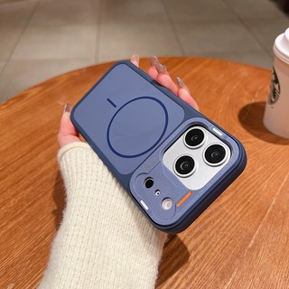 Ốp điện thoại cửa sổ lớn chặn màu sang trọng acrylic từ tính thích hợp cho iPhone 11 12 13 14 15 16 17 Pro Max bao gồm tất cả vỏ silicon mờ chống rơi