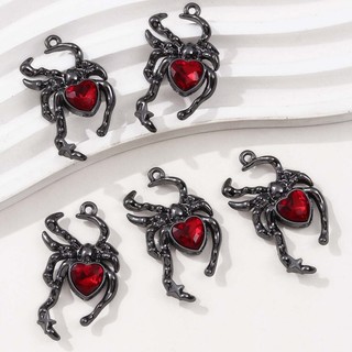Mặt Dây Chuyền và Bông Tai Phong Cách Dark Gothic Retro Hình Nhện, Set Đeo Chéo Cá Tính