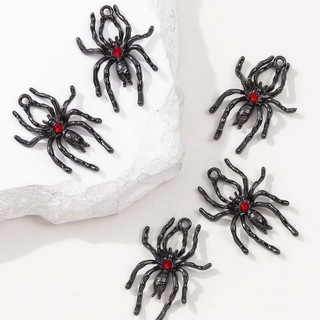 Mặt Dây Chuyền và Bông Tai Phong Cách Dark Gothic Retro Hình Nhện, Set Đeo Chéo Cá Tính