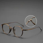 FIRADA Kính mát retro nguyên chất titan tròn thời trang thoải mái, phù hợp cho nam và nữ, có thể theo toa - Mã 10519-C — ảnh 5