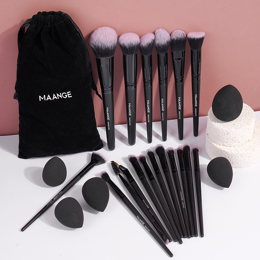 MAANGE 24Pcs Bộ cọ trang điểm chuyên nghiệp dành cho người mới bắt đầu 51239