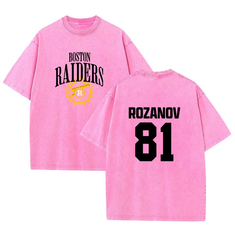 Áo sơ mi cổ điển Boston Raiders của Ilya Rozanov, thiết kế quá khổ, tay ngắn