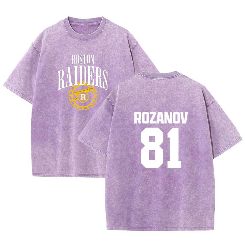 Áo sơ mi cổ điển Boston Raiders của Ilya Rozanov, thiết kế quá khổ, tay ngắn