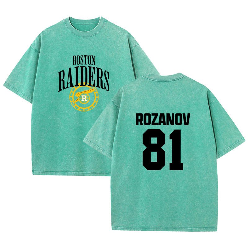 Áo sơ mi cổ điển Boston Raiders của Ilya Rozanov, thiết kế quá khổ, tay ngắn