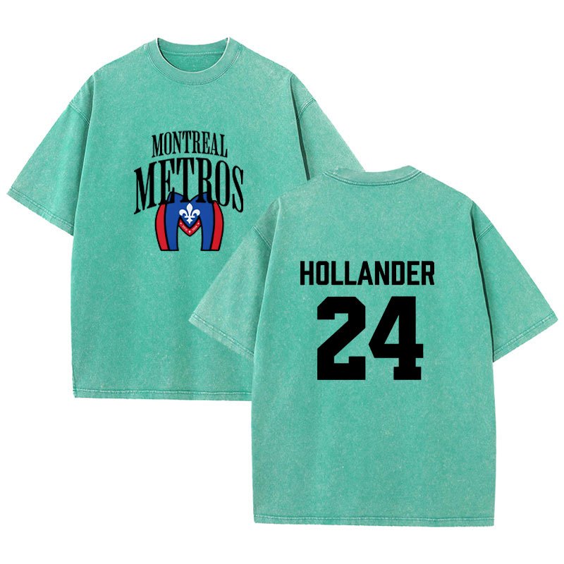 Heated Rivalry Shane Hollander 24 Montreal Metros - Áo sơ mi cotton tay ngắn vintage cho nam và nữ