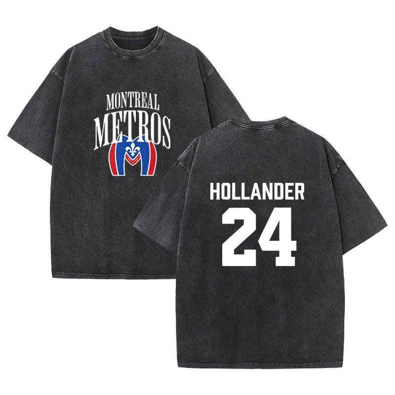 Heated Rivalry Shane Hollander 24 Montreal Metros - Áo sơ mi cotton tay ngắn vintage cho nam và nữ