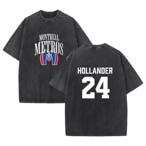 Heated Rivalry Shane Hollander 24 Montreal Metros - Áo sơ mi cotton tay ngắn vintage cho nam và nữ