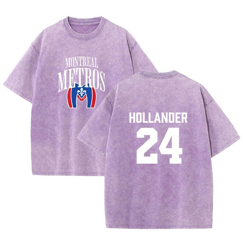 Heated Rivalry Shane Hollander 24 Montreal Metros - Áo sơ mi cotton tay ngắn vintage cho nam và nữ