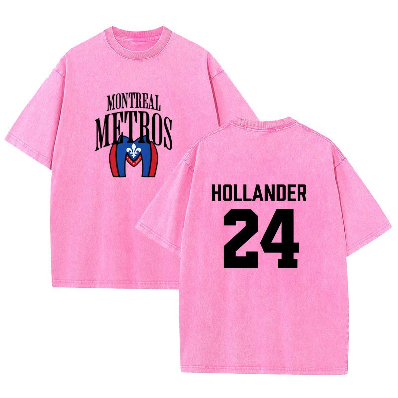 Heated Rivalry Shane Hollander 24 Montreal Metros - Áo sơ mi cotton tay ngắn vintage cho nam và nữ