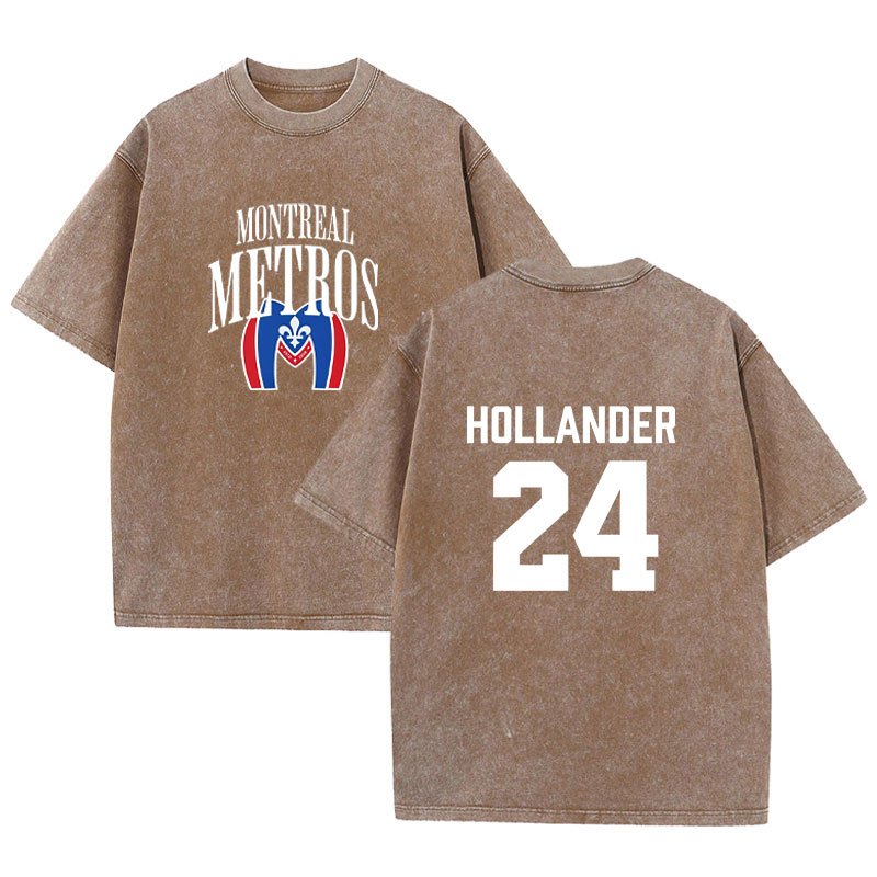 Heated Rivalry Shane Hollander 24 Montreal Metros - Áo sơ mi cotton tay ngắn vintage cho nam và nữ
