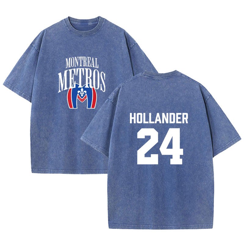 Heated Rivalry Shane Hollander 24 Montreal Metros - Áo sơ mi cotton tay ngắn vintage cho nam và nữ
