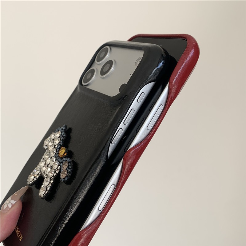 Ốp điện thoại chất liệu PU hình ngựa kim cương cho iPhone 17 Pro Max 16 pro max