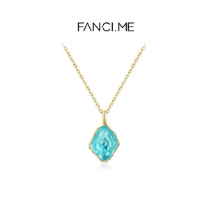 FanciMe Ocean Dream Vòng cổ hoa oải hương đá quý xanh dành cho nữ Trang sức sang trọng nhẹ nhàng tinh tế