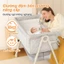 Giường đầu giường khâu có thể gập lại có lưới chống muỗi Bộ nôi sơ sinh có nệm