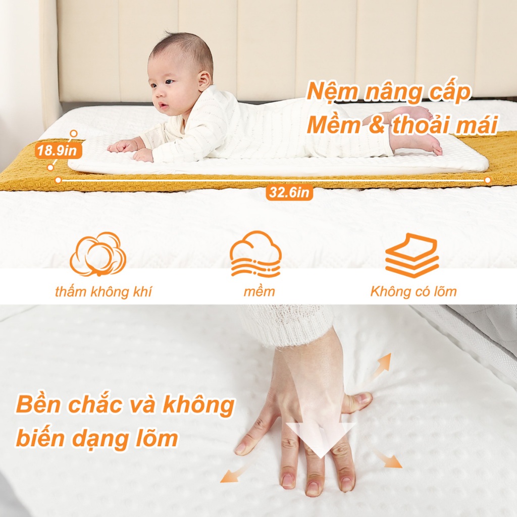 Nội Đa Năng Kiddo, giường cũi em bé  | giảm giá 50% | Cũi Vải Cho Bé Sơ Sinh- Miễn Phí Nệp +Màn chống muỗi | An toàn cho bé,Chống Trào Ngược,Gấp Gọn Với