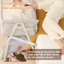 Giường đầu giường khâu có thể gập lại có lưới chống muỗi Bộ nôi sơ sinh có nệm