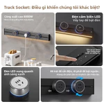 Với đèn cảm ứng Ổ cắm theo dõi có thể tháo rời Loại theo dõi Ổ cắm di động Ổ cắm điện Đường ray trượt Tủ rượu nhà bếp công suất cao — ảnh 4