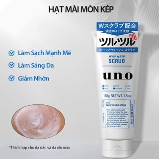 [UNO] Sữa Rửa Mặt Nam Xanh 130g | Kiểm soát dầu | Làm mới | Dưỡng ẩm | Tẩy tế bào chết